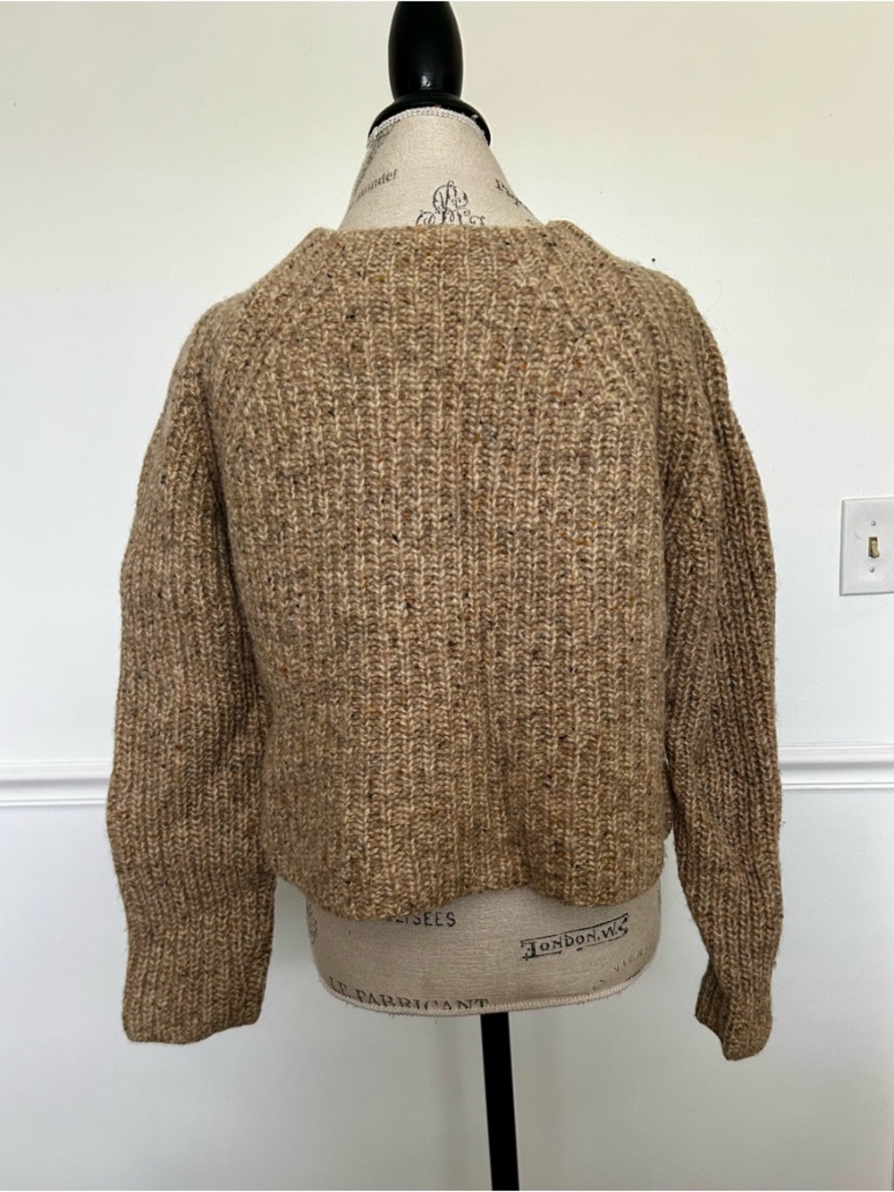 Abercrombie & Fitch Heathered Brown Ribbed Crewneck Sweater